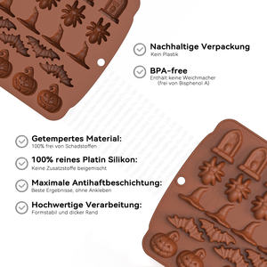 Moule en silicone H1 Halloween 5 en 1 pour chocolat, bougies et autres créations - Product Image 2