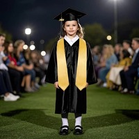Pabrik OEM Grosir Kain Twill Kustom Jubah Wisuda TK dan PAUD untuk Anak-anak, Topi dan Jubah untuk Penggunaan Sekolah