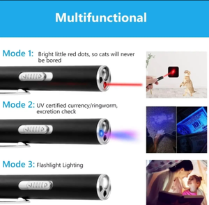 Đa chức năng <span class=keywords><strong>3in1</strong></span> con trỏ <span class=keywords><strong>laser</strong></span> USB sạc UV ánh sáng đèn pin và Lazer mèo đồ chơi cho mèo trong nhà <span class=keywords><strong>Laser</strong></span> - Product Image 5