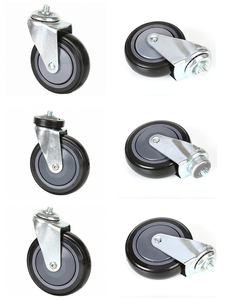 Roues de roulette PU noires de 4/5 pouces pour roue de chariot de supermarché roue épaisse - Product Image 3