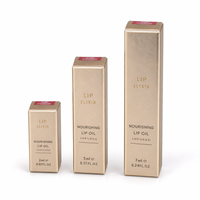 Boîte d'emballage personnalisée pour huile à lèvres, boîte pliante en carton doré, boîte en papier cosmétique avec impression de logo, 5 ml