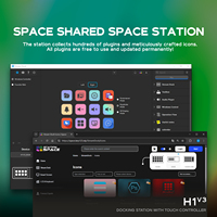 Base de Conexión para Juegos MiraBox H1 con Hub USB C, Control Táctil, Expansión HDMI y Ethernet para Configuración de PC
