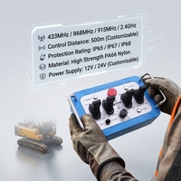 Système de télécommande radio personnalisé BD-002 à 4 joysticks, DC 12-24V, IP68, 433 MHz, longue portée, pour levage de hayon hydraulique