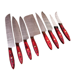Juego de Cuchillos de Cocina Damasco Hechos a Mano con Mangos de Madera Natural para una Preparación de Alimentos Eficiente, Cuchillo de Cocina Profesional Damasco - Product Image 1