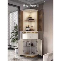 Meuble à Vins d'Angle en Acier Inoxydable de Luxe Accessible, Vitrine d'Exposition Biguanyuan pour Salon avec Tiroir