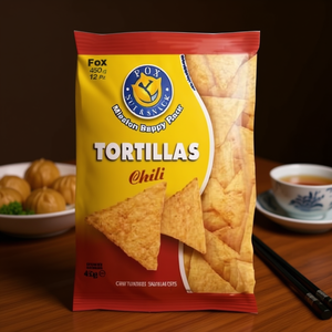 Paquete de 12 Unidades de Galletas de Tortilla con Sabor a Chile Marca Fox, 450g, Bocadillos Chinos en Bolsa - Product Image 3