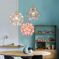 Lampe suspendue en verre et laiton de style nordique pour chambre à coucher, café, restaurant