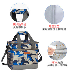 Large Capacity Insulated <b>Lunch</b> <b>Bag</b> Oxford Cloth Leak Proof For Office School Picnic Ice <b>Pack</b> - Product Image 4