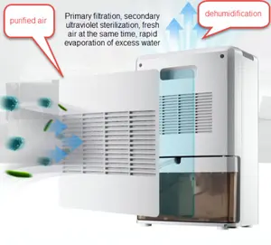 Penjualan terlaris pabrikan ultra-senyap untuk udara lembap lemari baju kantor kamar tidur layar sentuh LCD dehumidifier mini pintar untuk rumah