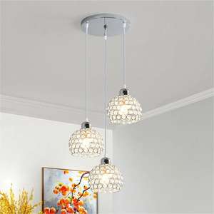 Lampu gantung Nordic kecil, lampu liontin emas kamar tidur kristal besi 90 kreatif Modern untuk restoran meja Bar - Product Image 2