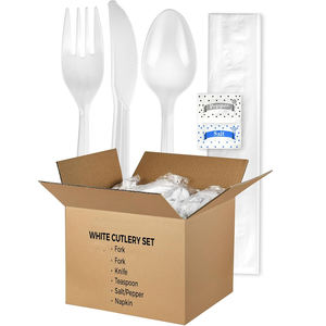 <span class=keywords><strong>Kit</strong></span> <span class=keywords><strong>plastique</strong></span> d'argenterie <span class=keywords><strong>pas</strong></span> <span class=keywords><strong>cher</strong></span> poids lourd à emporter Airline Ps cuillère fourchette couteau sel poivre couverts jetables enveloppés ensemble - Product Image 4