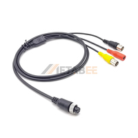 Adaptateur de câble GX12 Câble de connecteur femelle 4 broches 1M vers BNC Adaptateur DC pour caméra de vue arrière de véhicule automobile Câble de caméra 5 broches