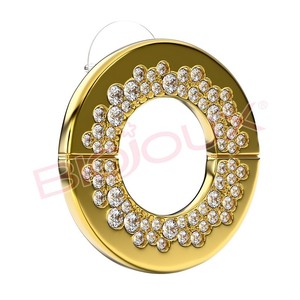 THALINDRA 20mm Gp Hypoallergenic 18K Gold Plated Stainless Steel <b>Stud</b> <b>Earrings</b> for Women <b>Crystal</b> Jewelry - Product Image 1