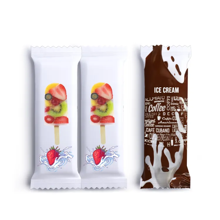 Tùy Chỉnh Ba Bên Con Dấu Trở Lại Con Dấu Túi Popsicle Bao Bì Túi Nhựa Đông Lạnh Túi Cho Ice Cream Popsicle