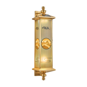Lampe murale d'intérieur ou d'extérieur en laiton pour hôtel, décoration en verre de jardin, applique murale solaire d'extérieur pour la maison - Product Image 5