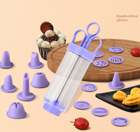 Pistolet à biscuits transparent, décorateur de crème pour gâteaux, outil de pâtisserie portable DIY