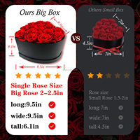 Vente en gros OEM de boîtes à roses en forme de cœur, petites boîtes rondes de roses éternelles, roses préservées immortelles, coffrets cadeaux pour la Saint-Valentin, Noël, la fête des mères