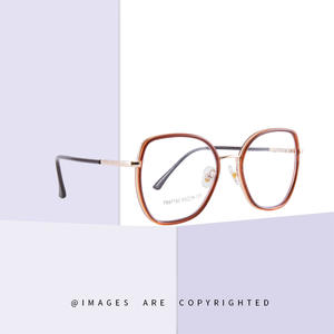 Monture de lunettes ronde TR90 87150 anti-lumière bleue pour femme, style européen, largeur de monture moyenne, verres AC - Product Image 2