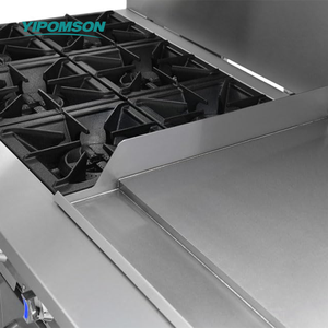 نطاق غاز تجاري 60 بوصة مع 6 شعلات شواية 24 بوصة وفرن موقد طهي للمطاعم من الفولاذ المقاوم للصدأ - Product Image 2