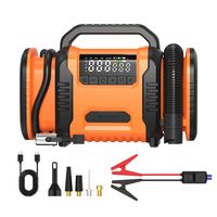 Démarreur portable avec gonfleur et souffleur d'air pour camion/voiture, chargeur de batterie 12V, lampe LED numérique