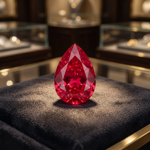 Diamant de laboratoire taille poire, pierre libre, couleur rouge vif fantaisie, 10,01 ct, certifié IGI pour la fabrication de bijoux - Product Image 2