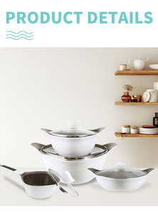 2023 nuevo diseño de alta calidad 12 Uds juegos de utensilios de cocina antiadherentes olla utensilios para el hogar cocina cazuela de aluminio - Product Image 2