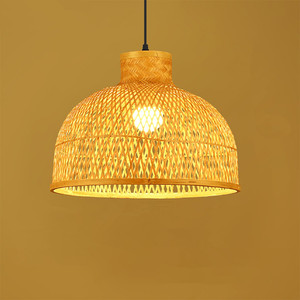 Asian Style Bamboo Jute <strong>Wicker</strong> Woven <strong>Lightshades</strong> Hanging Lamp for Restaurant Kitchen Home Decor Chandeliers &amp; Pendant Lights - Product Image 5