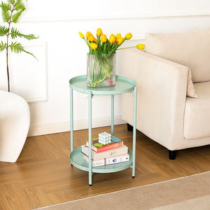 <span class=keywords><strong>Mesa</strong></span> lateral de metal de hierro <span class=keywords><strong>plegable</strong></span> de 2 capas moderna con bandeja <span class=keywords><strong>mesa</strong></span> de sofá extraíble para sala de estar dormitorio o uso en Hotel - Product Image 5