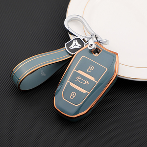 Étui de protection souple en TPU de qualité supérieure pour clé de voiture <span class=keywords><strong>Peugeot</strong></span> 408 Citroën Versailles C5X Sega Tianyi, avec porte-clés et accessoires - Product Image 4