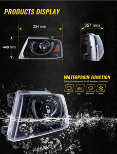 Faro de proyector LED blanco DRL/señal de giro ámbar conjunto de Faro de haz Hi/Lo para 04-08 F150 Ford <span class=keywords><strong>Lincoln</strong></span> <span class=keywords><strong>Mark</strong></span> <span class=keywords><strong>LT</strong></span> 06-08 - Product Image 4