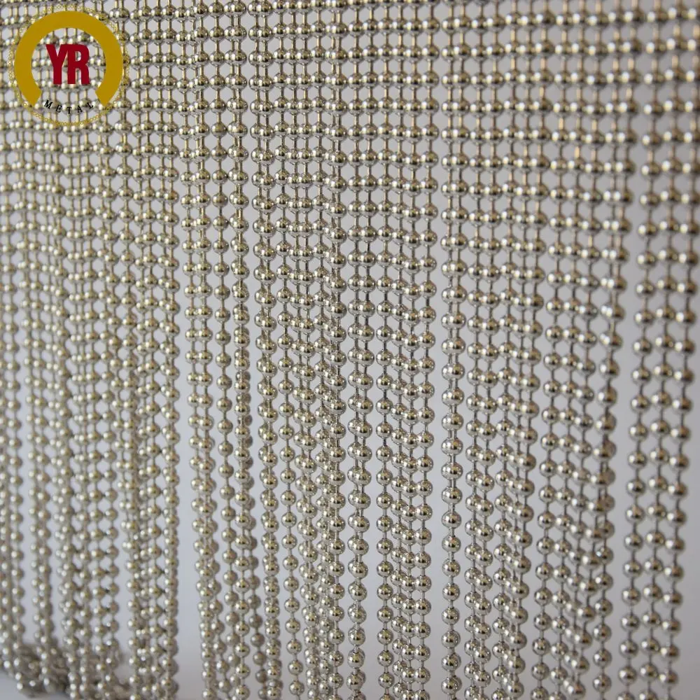 Rideau suspendu à perles, séparateur de pièce ou chaîne avec boules en métal, décoratif