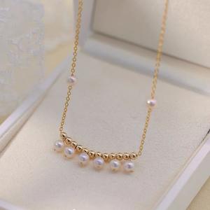 Collar de Perlas de Agua Dulce Naturales con Diseño de Sonrisa, Estilo Simple y Versátil para el Día a Día, Estilo INS, 14K Chapado en Oro - Product Image 4