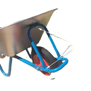 Brouette à une roue bleue/argentée/noire pour chantier et jardin, outils agricoles à pousser - Product Image 4