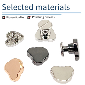 Boutons à pression en métal en forme de cœur en stock, alliage or, argent, noir, attaches pour vêtements, sacs, cœur multicolore - Product Image 4