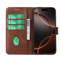 Étuis portefeuille magnétiques en cuir à rabat les plus vendus pour iPhone 18 17 16 15 Pro Max 14 13 avec porte-cartes