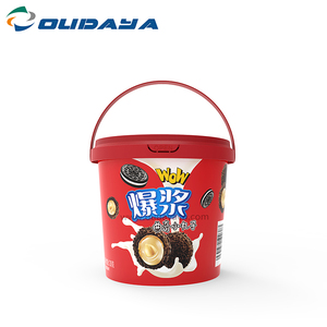 iml oem custom design cookie chocolate candy recycled plastic bucket plastic tub