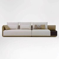 Canapé en tissu de style italien, luxe léger, en bois massif, pour bureaux de vente, hôtels et réceptions, avec rangements intégrés.
