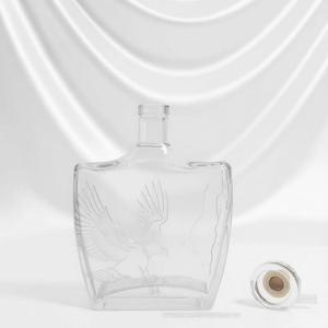Botella Vacía Redonda Plana <span class=keywords><strong>Azul</strong></span> Personalizada de 700 ml, Apta para Brandy, Ginebra, Ron, Vodka, <span class=keywords><strong>Tequila</strong></span>, con Tapón de Vidrio - Product Image 6