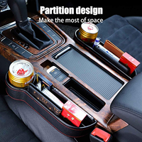 Organisateur de rangement pour l'espace entre les sièges de voiture avec pochette latérale pour console, porte-gobelet et port de charge USB, conçu pour l'intérieur de la voiture