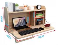 Bureau d'ordinateur minimaliste AILICHEN avec table suspendue pliable en haut et en bas, bureau d'écriture pour chambre à coucher