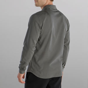 POLO con estampado bordado personalizable para hombre, diseño de golf, cuello con cremallera, polos de punto de temporada de otoño para hombre - Product Image 2