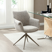 Fauteuil de salle à manger pivotant à dossier haut avec pieds en métal, design dernier cri, pour la maison, vente en gros