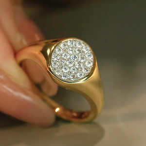 อาซูโอ 18K ทองคำแท้สีเหลืองเพชรธรรมชาติ 0.30 กะรัต ทรงบริลเลียนท์ แหวนสไตล์วินเทจ ของขวัญสำหรับผู้หญิง แหวนหมั้น น่ารัก - Product Image 4