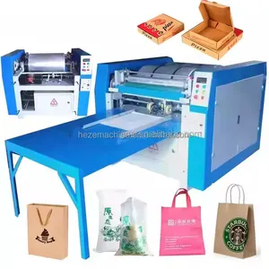 Semi Automatic Corrugated Cardboard Pizza Box Printer For Plastic Bag Paper Coffee Bags Flexo Logo Printing Machine
