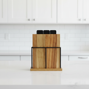 Wooden Iron Wire Reinforced Small Rectangle Kitchenware Cutting Board Set Meat/Fruit/<b>Vegetable</b>/Fish <b>Stands</b> Chopping Blocks - Product Image 2