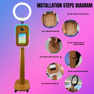 Photomaton rétro en bois style grain <span class=keywords><strong>de</strong></span> bois pour iPad et appareil <span class=keywords><strong>photo</strong></span> reflex numérique avec lumières RGB et ventilateur <span class=keywords><strong>de</strong></span> refroidissement |   Stock aux États-Unis/Canada, Installation sans tracas - Product Image 4