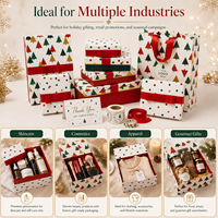 Coffret cadeau rigide de Noël avec logo personnalisé, boîte d'emballage en papier avec ruban pour bonbons, cosmétiques, vêtements