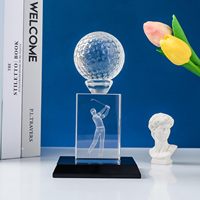 Trophée de golf en verre écologique de conception gratuite trophées gravés pour les compétitions sportives et les fêtes