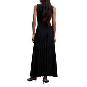 <span class=keywords><strong>Pull</strong></span> en tricot personnalisé jupe plissée vêtements d'été Maxi <span class=keywords><strong>robe</strong></span> licou <span class=keywords><strong>noir</strong></span> côtes tricot col rond sans manches femmes <span class=keywords><strong>robe</strong></span> <span class=keywords><strong>pull</strong></span> - Product Image 2
