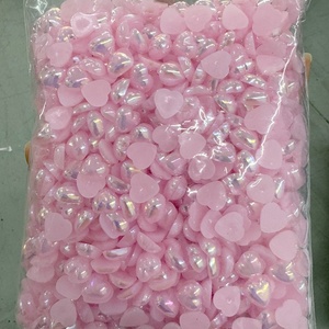 Perles demi-cercle colorées en forme de cœur Oleeya, très vendues, de 4 mm à 12 mm, pour artisanat DIY, embellissements en perles 3D en forme de cœur - Product Image 5